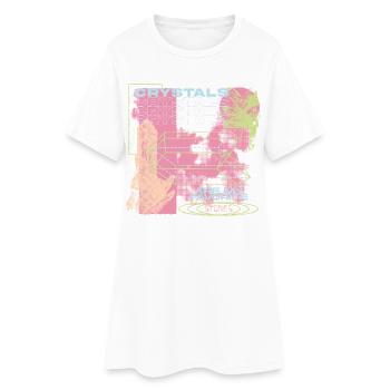Crystals Are My Favorite Vibe - Frauen T-Shirt-Kleid - Weiß - Vorne