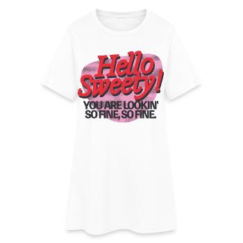 Hello Sweety! – Flirty Retro Vibes - Women’s T-Shirt Dress - white - Front