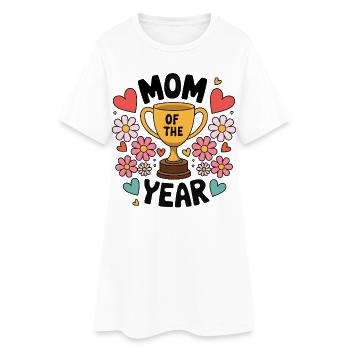 Maman de l’année | Mignon Trophée Design Fête des Mères - Robe T-shirt Femme - blanc - Devant