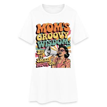 Mamas groovige Weisheit Lustiges Retro-Geschenk - Frauen T-Shirt-Kleid - Weiß - Vorne