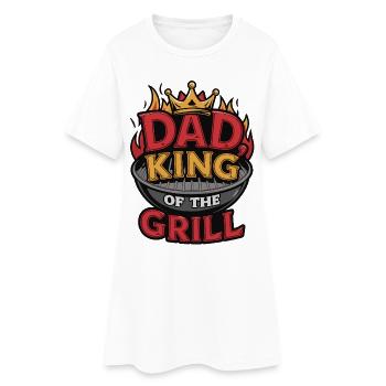 Papa Roi du Grill BBQ Cadeau Drôle - Robe T-shirt Femme - blanc - Devant