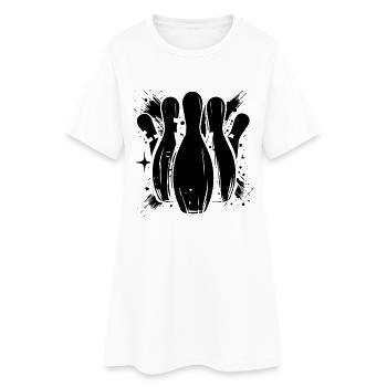 Dessin de bowling - Robe T-shirt Femme - blanc - Devant