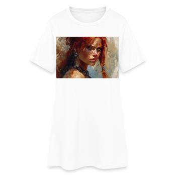 Poster Illustration Kriegerin Frau Rot Sonja - Frauen T-Shirt-Kleid - Weiß - Vorne