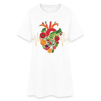 Healthy Heart Fruit & Veggie Art - Women’s T-Shirt Dress - white - Front