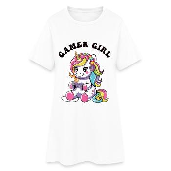Gamer Girl - Frauen T-Shirt-Kleid - Weiß - Vorne