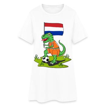 Hollande drapeau dinosaure rex football - Robe T-shirt Femme - blanc - Devant