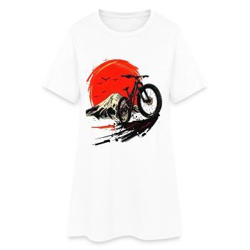 Mountainbiken - Frauen T-Shirt-Kleid - Weiß - Vorne