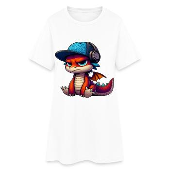 dragon hiphop - Robe T-shirt Femme - blanc - Devant