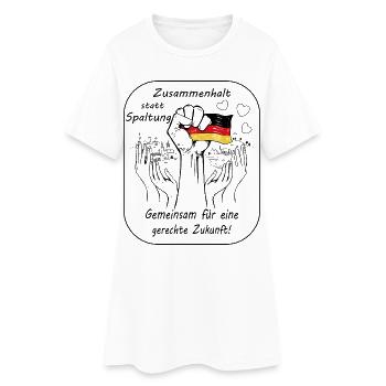 La cohésion au lieu de la division - Robe T-shirt Femme - blanc - Devant