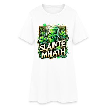 Cadeau de la Saint-Patrick Slainte Mhath Irlande - Robe T-shirt Femme - blanc - Devant