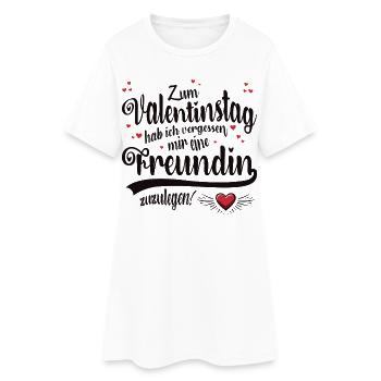 Saint-Valentin sans petite amie - Robe T-shirt Femme - blanc - Devant