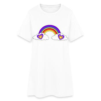 LGBT Rainbow Heart Hearts - Women’s T-Shirt Dress - white - Front
