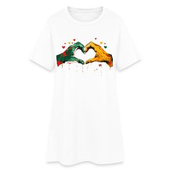African Heart Black History Month African American - Frauen T-Shirt-Kleid - Weiß - Vorne