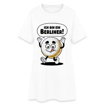 Lustiges Ich bin ein Berliner Pfannkuchen Design - Frauen T-Shirt-Kleid - Weiß - Vorne