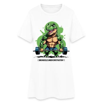 Muscles dino en développement - Robe T-shirt Femme - blanc - Devant