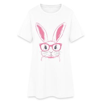 Rabbit Bunny Glasses Bunny Ears Bunny Gift - Women’s T-Shirt Dress - white - Front