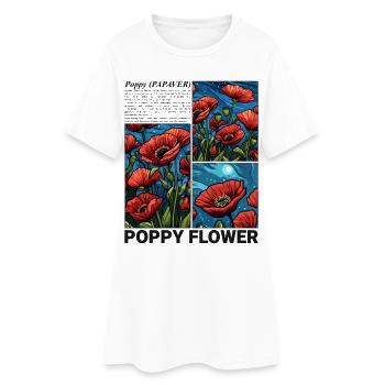 Poppy Nature Flower Botany Aesthetics Gift - Women’s T-Shirt Dress - white - Front