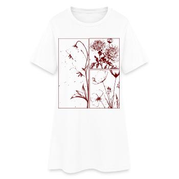 Campanula Chrysantheme Blumen Botanik Geschenk - Frauen T-Shirt-Kleid - Weiß - Vorne