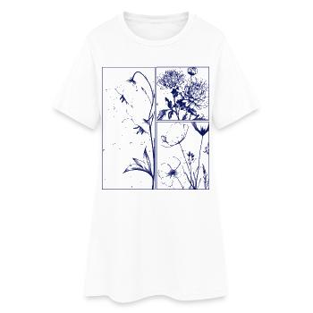 Blumen Chrysantheme Campanula Botanik Geschenk - Frauen T-Shirt-Kleid - Weiß - Vorne