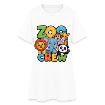 Drôle Zoo Crew Animal Design - Robe T-shirt Femme - blanc - Devant