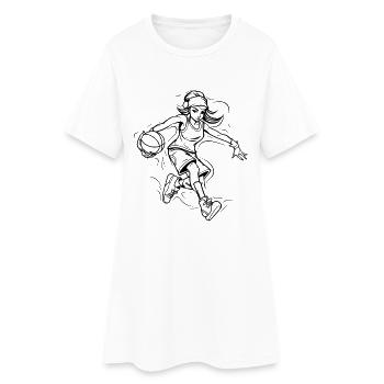 Dessin de joueur de basket-ball - Robe T-shirt Femme - blanc - Devant