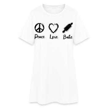 Ich liebe Backen - Frauen T-Shirt-Kleid - Weiß - Vorne
