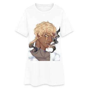 Smoking Guy - Frauen T-Shirt-Kleid - Weiß - Vorne