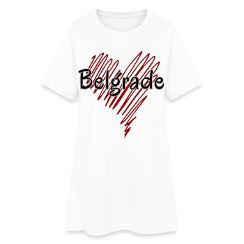 J’aime Belgrade, Belgrade, Serbie - Robe T-shirt Femme - blanc - Devant