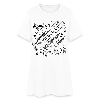 Flute Comic - Women’s T-Shirt Dress - white - Front