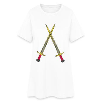 Schwert Ritter Mittelalter Krieger Schwerter - Frauen T-Shirt-Kleid - Weiß - Vorne