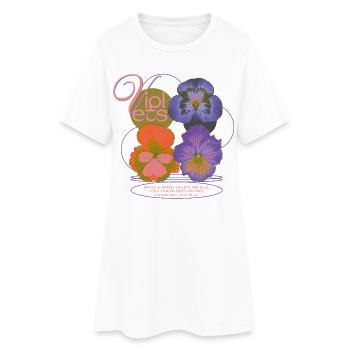 Poème de Violet Fleur Humour - Robe T-shirt Femme - blanc - Devant