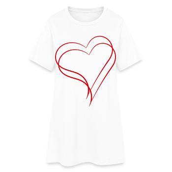 Deux cœurs - Robe T-shirt Femme - blanc - Devant