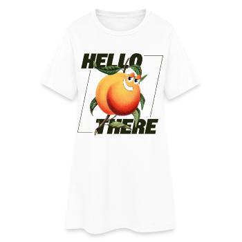 Peach Retro – Hello There Statement - Women’s T-Shirt Dress - white - Front
