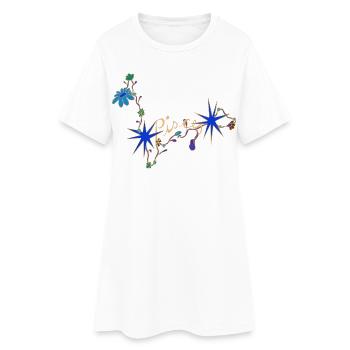 Poissons – Signes et fleurs mystiques du zodiaque - Robe T-shirt Femme - blanc - Devant