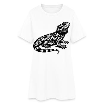 Dragon Barbu Tribal - Robe T-shirt Femme - blanc - Devant