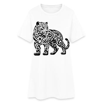 Jaguar tribal - Robe T-shirt Femme - blanc - Devant