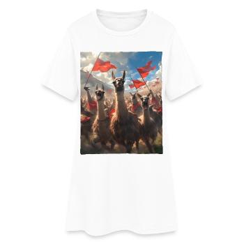 Épopée Llama Revolution Peinture Astucieuse - Robe T-shirt Femme - blanc - Devant
