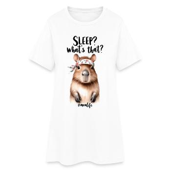 Dormir? Qu’est-ce que c est? Capybara Maman Fête des Mères - Robe T-shirt Femme - blanc - Devant