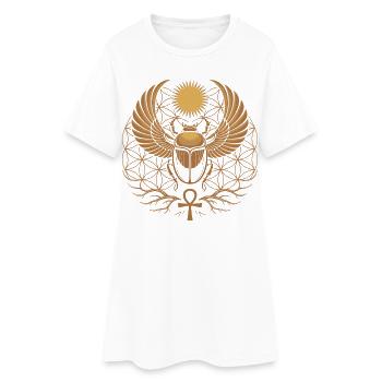 Scarabée sacré | Art du symbole solaire égyptien - Robe T-shirt Femme - blanc - Devant