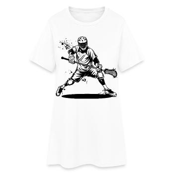 Dessin d’un joueur de crosse - Robe T-shirt Femme - blanc - Devant