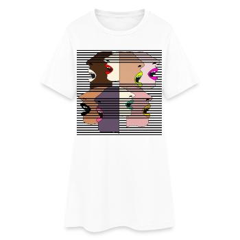 CRIS : LES FEMMES VOTENT DÉMOCRATIE - Robe T-shirt Femme - blanc - Devant
