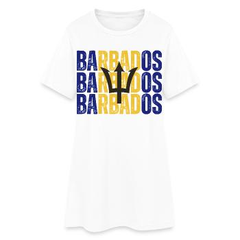 Drapeau de la Barbade, fierté barbadienne - Robe T-shirt Femme - blanc - Devant