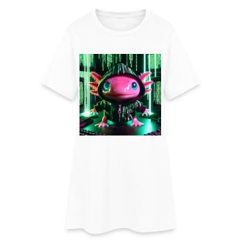 Cyber axolotl futuriste Friend - Robe T-shirt Femme - blanc - Devant