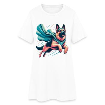 Super Dog German Shepherd Gift - Women’s T-Shirt Dress - white - Front
