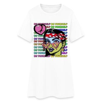 Soyez vous-même - Robe T-shirt Femme - blanc - Devant