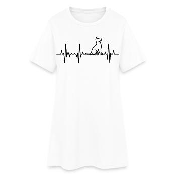 ECG pour chien Ligne cardiaque - Robe T-shirt Femme - blanc - Devant