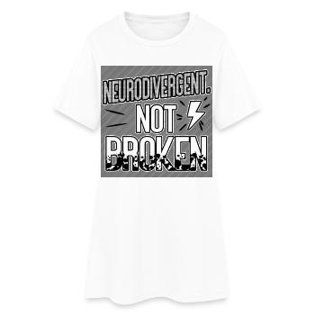 Neurodivergent Not Broken – Neurodiversity Pride - Robe T-shirt Femme - blanc - Devant
