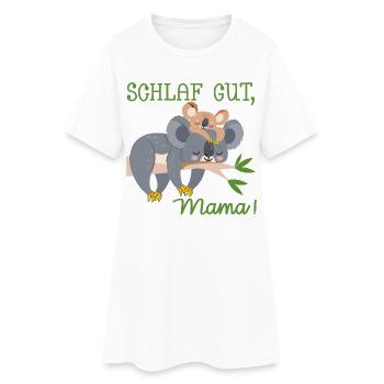SCHLAFLOSE MAMA MUTTERTAG BABY KOALA - Frauen T-Shirt-Kleid - Weiß - Vorne
