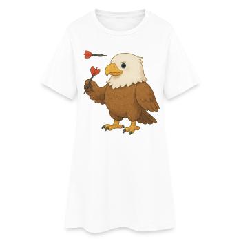 Aigle avec fléchettes - Robe T-shirt Femme - blanc - Devant