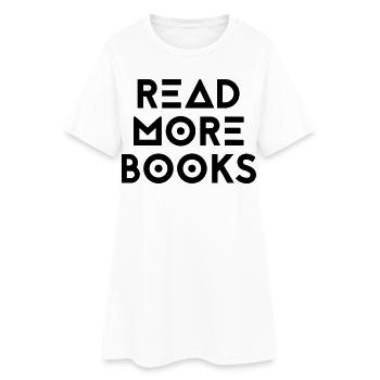 READ MORE BOOKS - Frauen T-Shirt-Kleid - Weiß - Vorne